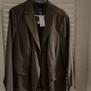 Lane Bryant Checkered Brown Blazer